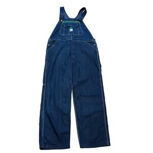 Liberty Overalls Mens Size 42x30 Jumper Carpenter Bib Denim Blue Cotton Workwear